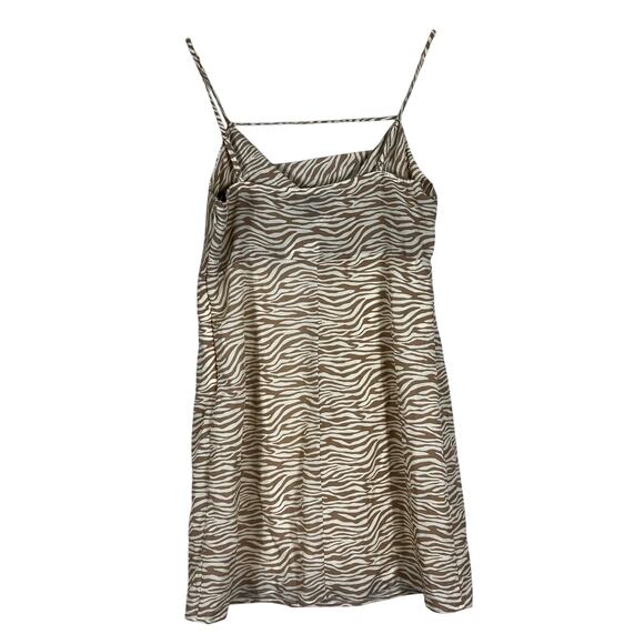 NWT Forever 21 Mini Dress Womens L Brown Zebra Print Y2K Going Out 2000s - Picture 3 of 4